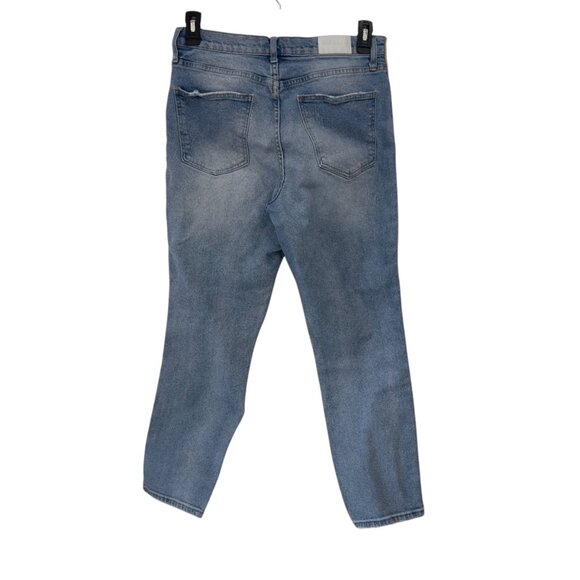 Pistola Women Striped Side Denim Slim Button Fly Jeans SZ 31 Light Wash Mid-Rise - Picture 2 of 16